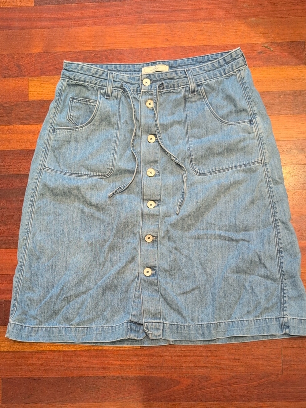 Levi's Strauss And Co Light Blue Button-Front A-Line Denim Skirt